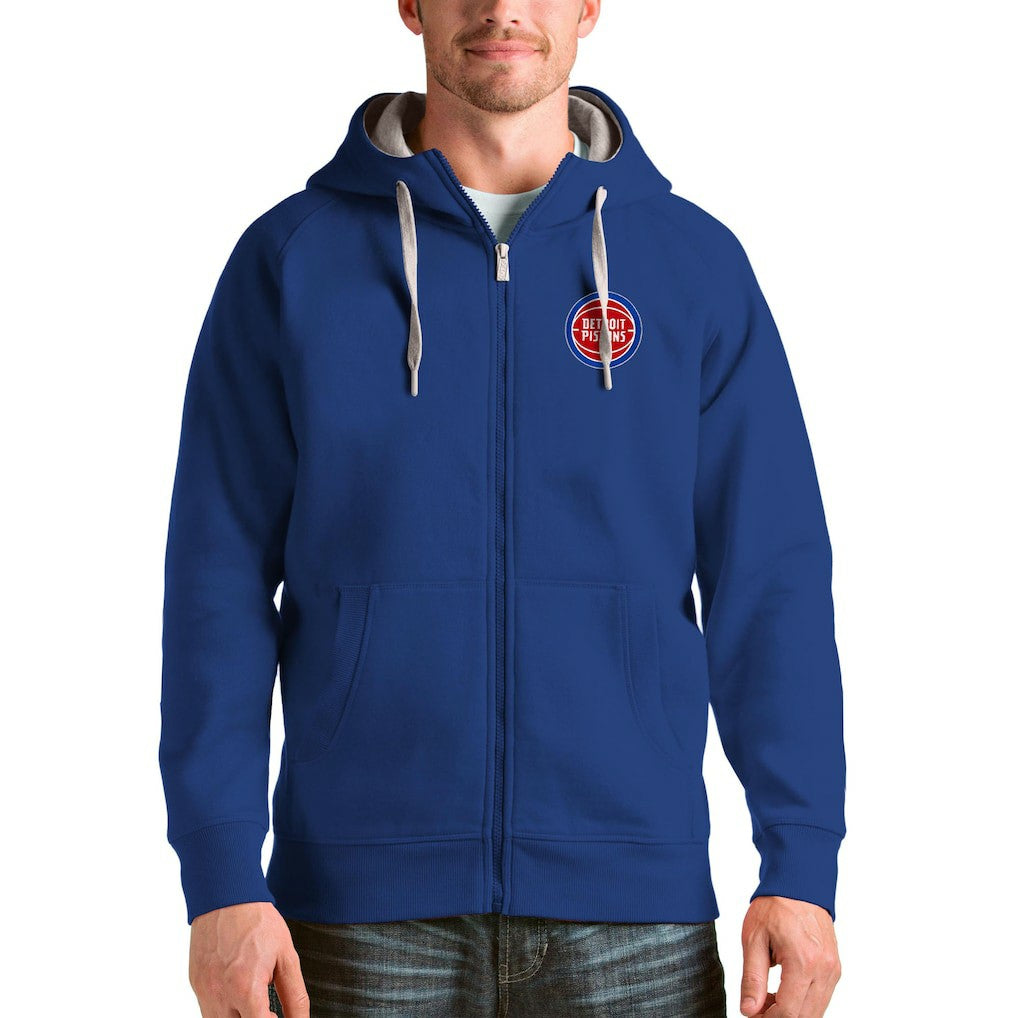 Detroit Pistons Antigua Logo Victory Full-Zip Hoodie sale - Royal for sale