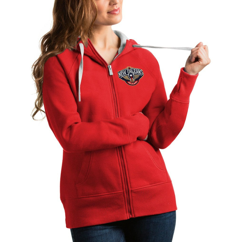 New Orleans Pelicans Antigua Women's Victory Full-Zip Hoodie - Red cheap
