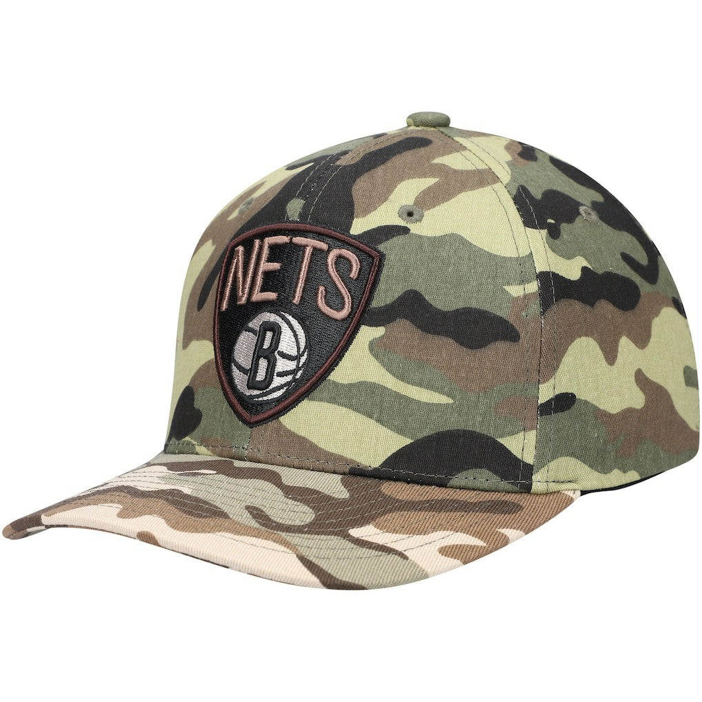 Brooklyn Nets Woodland Desert Snapback Hat - Camo | Mitchell & Ness discount