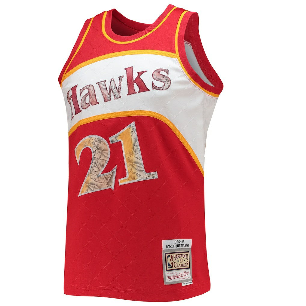 Dominique Wilkins Atlanta Hawks 1986/87 Hardwood Classics NBA 75th Anniversary Diamond Swingman Jersey - Red | Mitchell & Ness discount