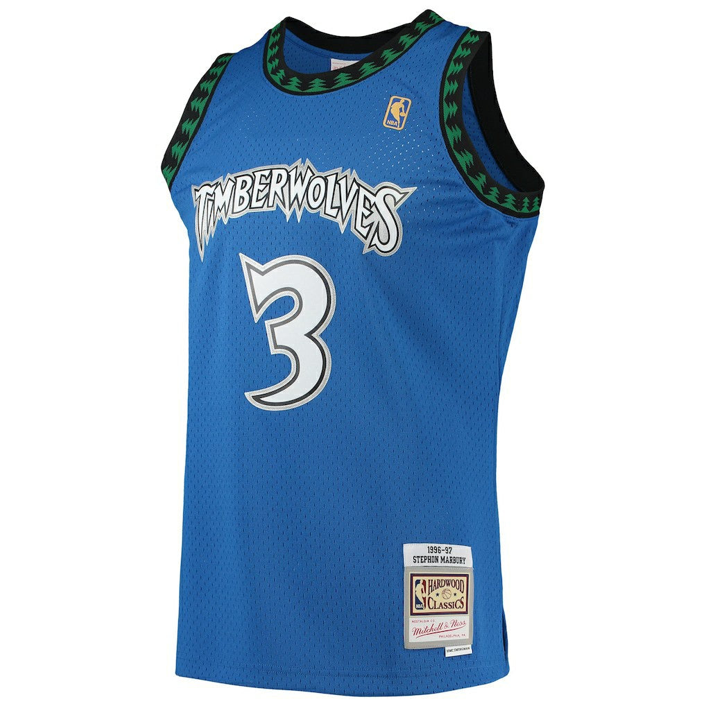 Stephon Marbury Minnesota Timberwolves 1996/97 Hardwood Classics Swingman Jersey - Blue | Mitchell & Ness shop
