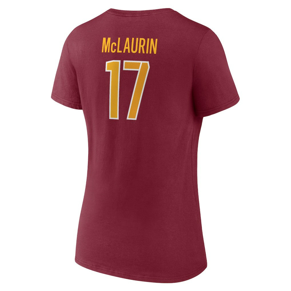 Terry McLaurin Washington Commanders Women's Player Icon Name & Number V-Neck T-Shirt - Burgundy sale