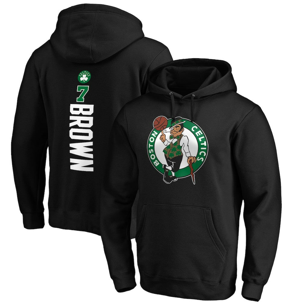 Jaylen Brown Boston Celtics Playmaker Name & Number Pullover Hoodie - Black shop