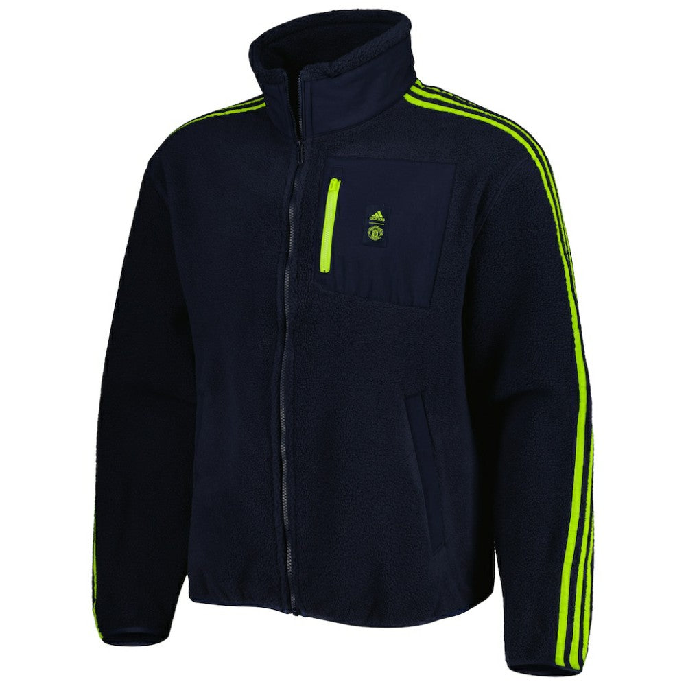 Manchester United Lifestyler Fleece Full-Zip Jacket - Navy | Adidas shop