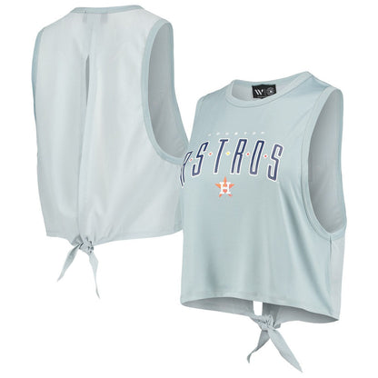 Houston Astros The Wild Collective Women's Open Back Twist-Tie Tank Top - Light Blue