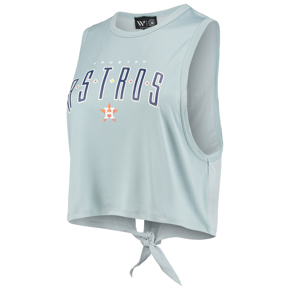 Houston Astros The Wild Collective Women's Open Back Twist-Tie Tank Top - Light Blue