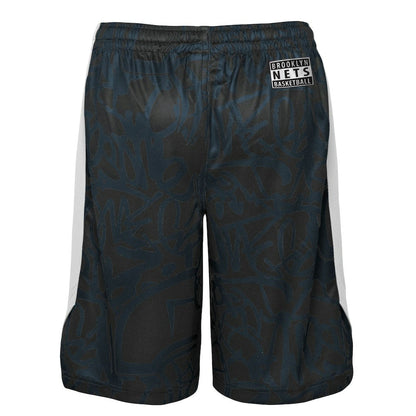 Brooklyn Nets Youth Scribble Dribble Baller Shorts - Black outlet
