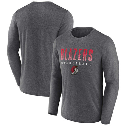 Portland Trail Blazers Where Legends Play Iconic Practice Long Sleeve T-Shirt - Heathered Charcoal | Fanatics outlet