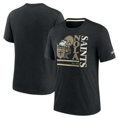 New Orleans Saints Wordmark Logo Tri-Blend T-Shirt - Black | Nike online