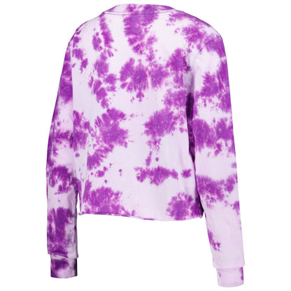 Los Angeles Lakers Women's Tie Dye Cropped Long Sleeve T-Shirt - Purple | New Era online