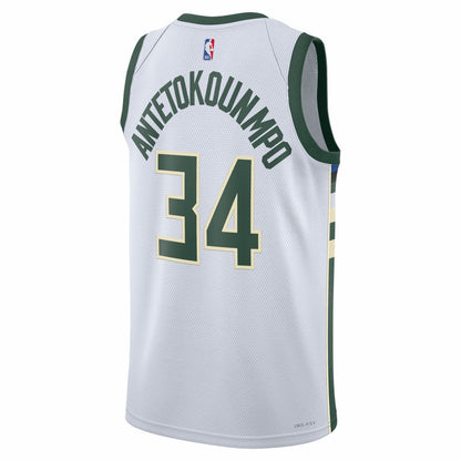 Giannis Antetokounmpo Milwaukee Bucks Unisex Swingman Jersey - Association Edition - White | Nike shop