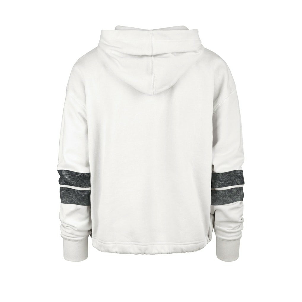 Brooklyn Nets '47 Women's Emerson Stripe Cropped Pullover Hoodie - Cream | 47 brand discount
