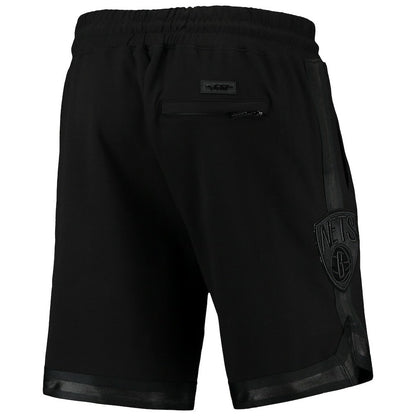 Brooklyn Nets Pro Standard Triple Black Gloss Logo Shorts for sale