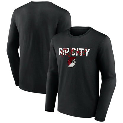 Portland Trail Blazers Tip-Off Long Sleeve T-Shirt - Black on sale
