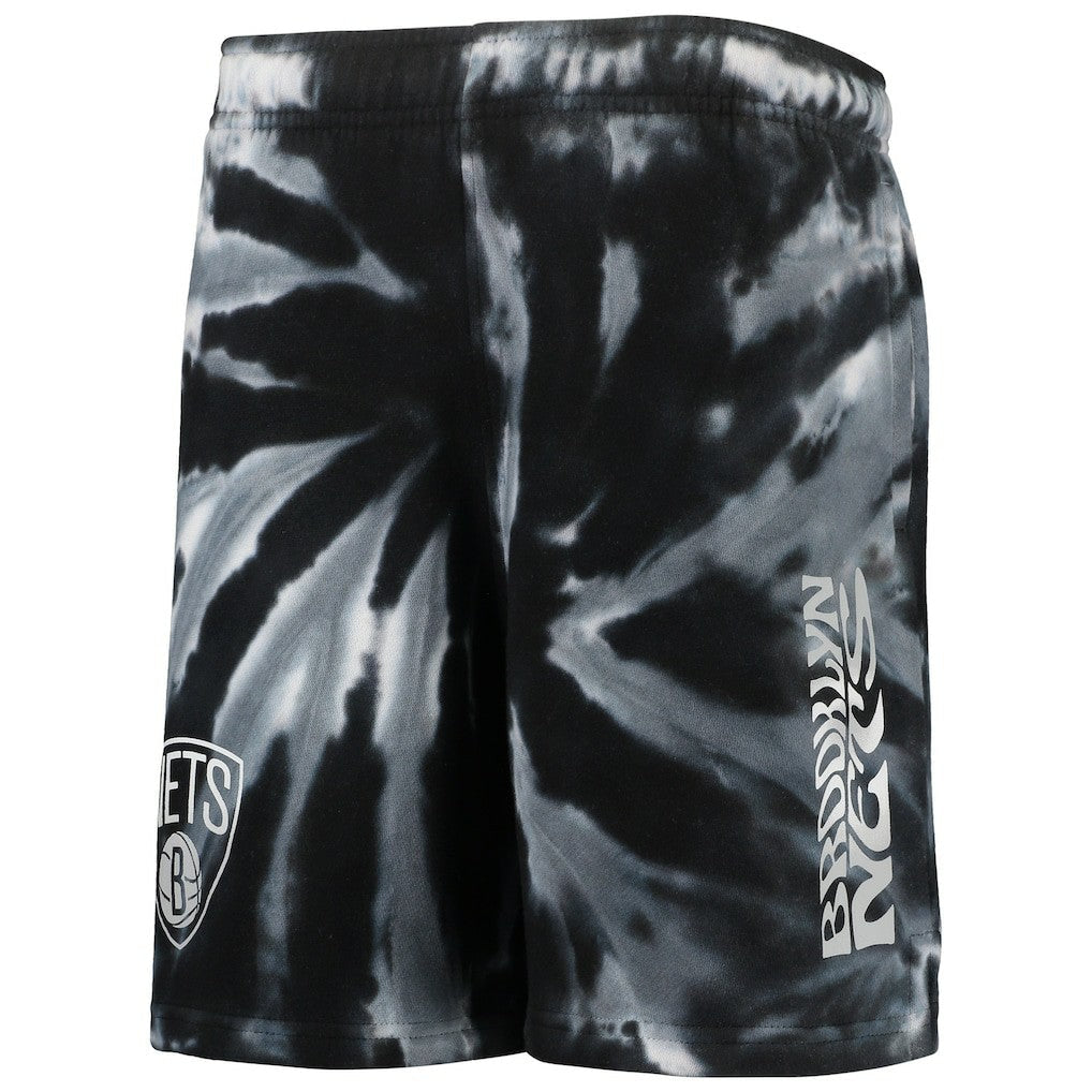 Brooklyn Nets Youth Santa Monica Tie-Dye Shorts - Black outlet
