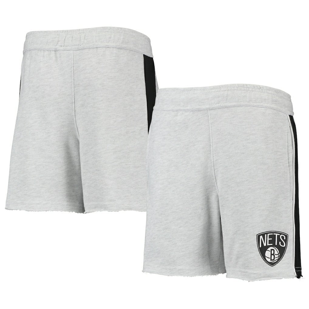 Brooklyn Nets Youth Wingback Shorts - Heathered Gray cheap