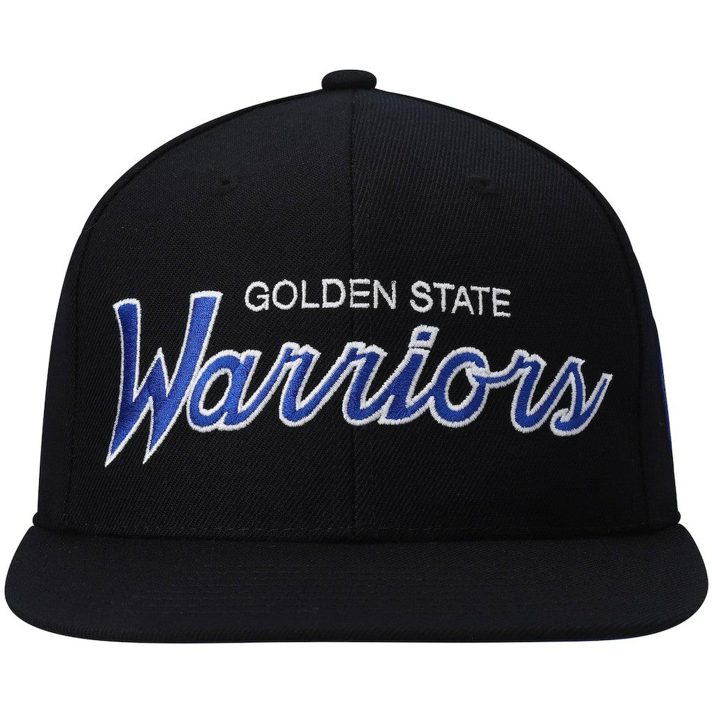 Golden State Warriors Hardwood Classics Script 2.0 Snapback Hat sale - Black | Mitchell & Ness outlet
