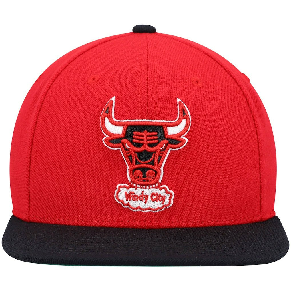 Chicago Bulls Hardwood Classics Team Two-Tone 2.0 Snapback Hat - Red/Black | Mitchell & Ness sale