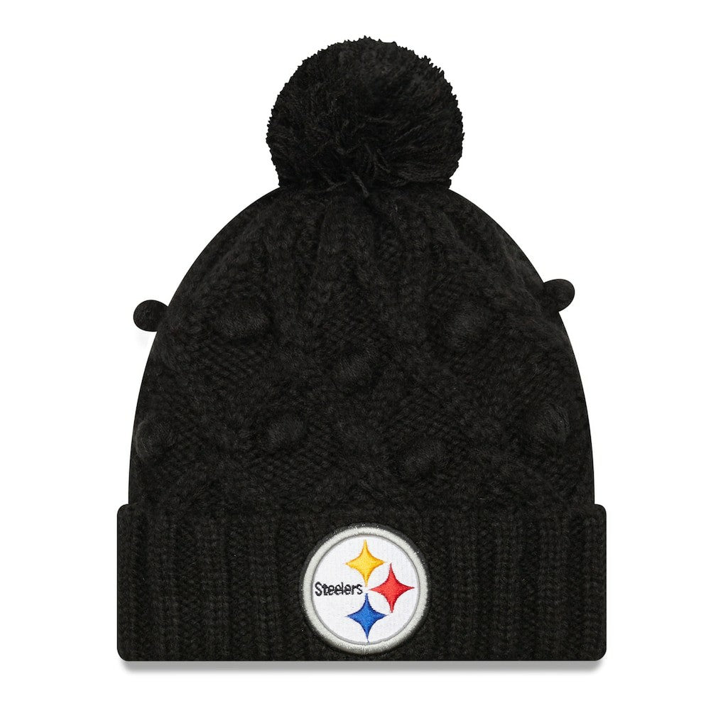 Pittsburgh Steelers New Era Women's Toasty Cuffed Knit Hat with Pom - Black on sale
