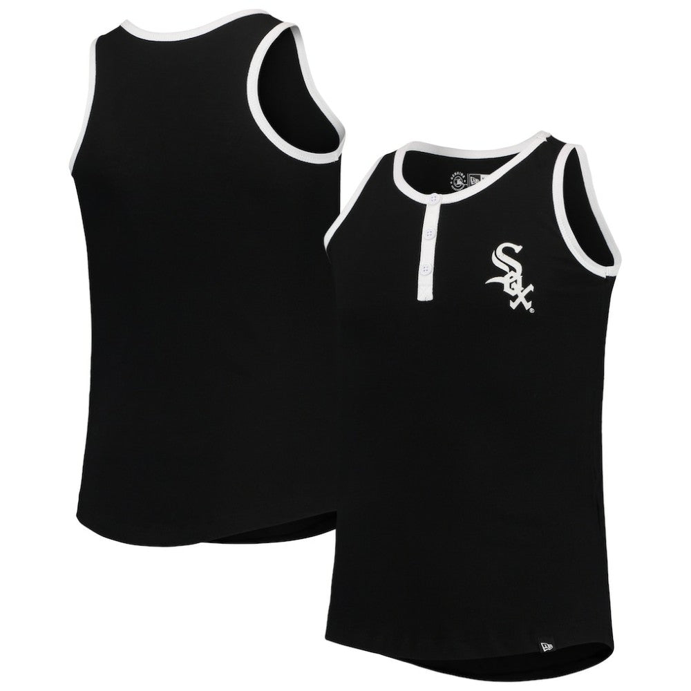 Chicago White Sox Girls Youth Henley Tank Top - Black | New Era
