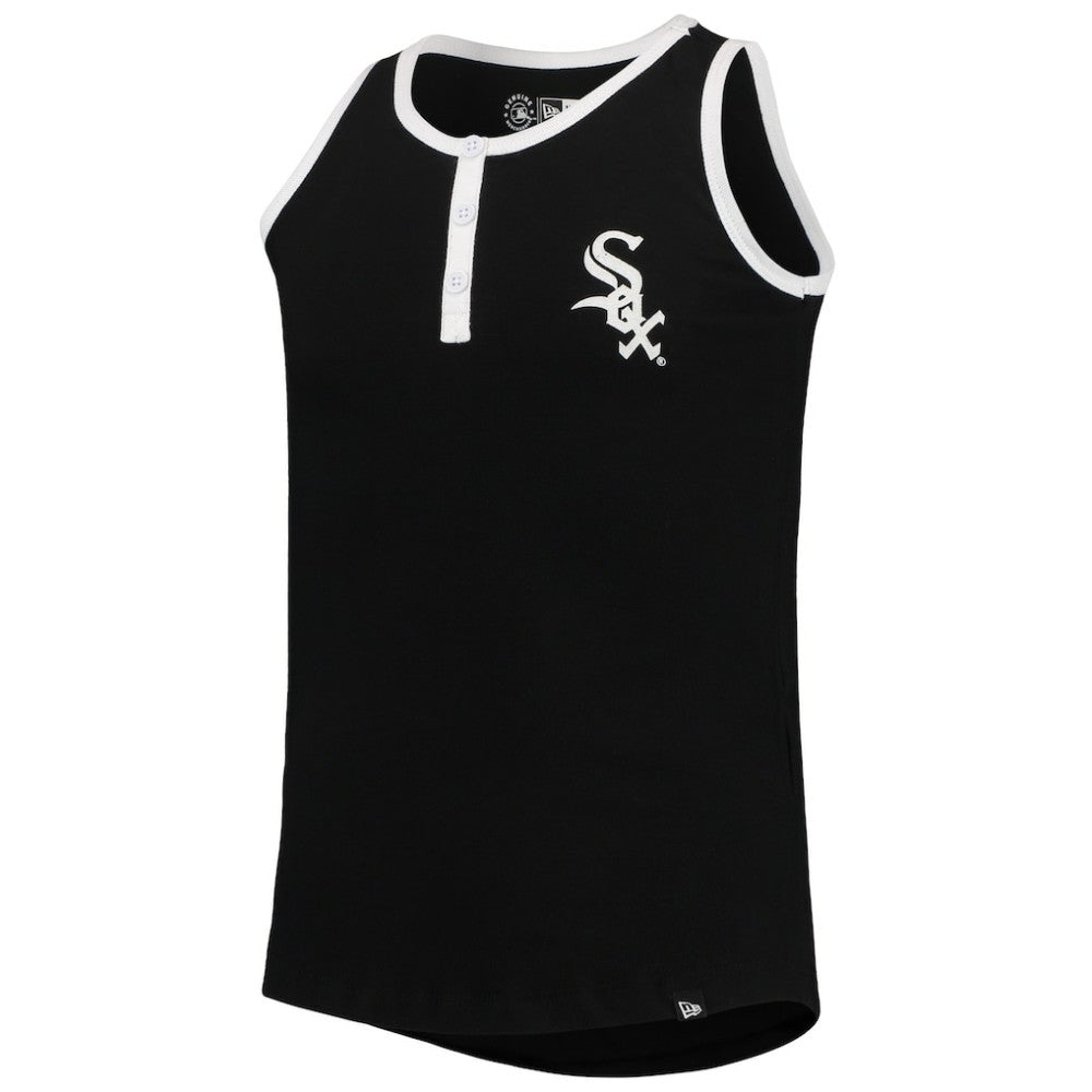 Chicago White Sox Girls Youth Henley Tank Top - Black | New Era