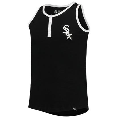 Chicago White Sox Girls Youth Henley Tank Top - Black | New Era