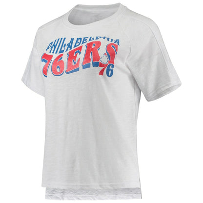 Philadelphia 76ers Concepts Sport Women's Resurgence Slub Burnout Raglan Top & Shorts Sleep Set - Royal/White cheap