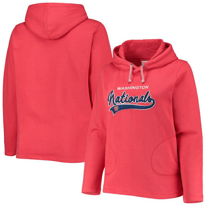 Washington Nationals Soft as a Grape Women's Plus Size Side Split Pullover Hoodie - Red