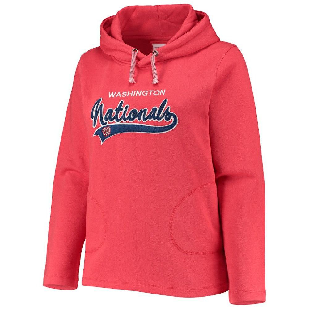 Washington Nationals Soft as a Grape Women's Plus Size Side Split Pullover Hoodie - Red