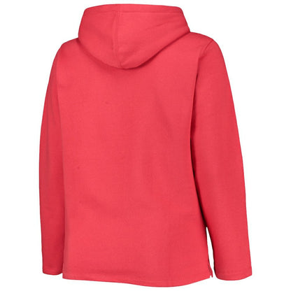 Washington Nationals Soft as a Grape Women's Plus Size Side Split Pullover Hoodie - Red