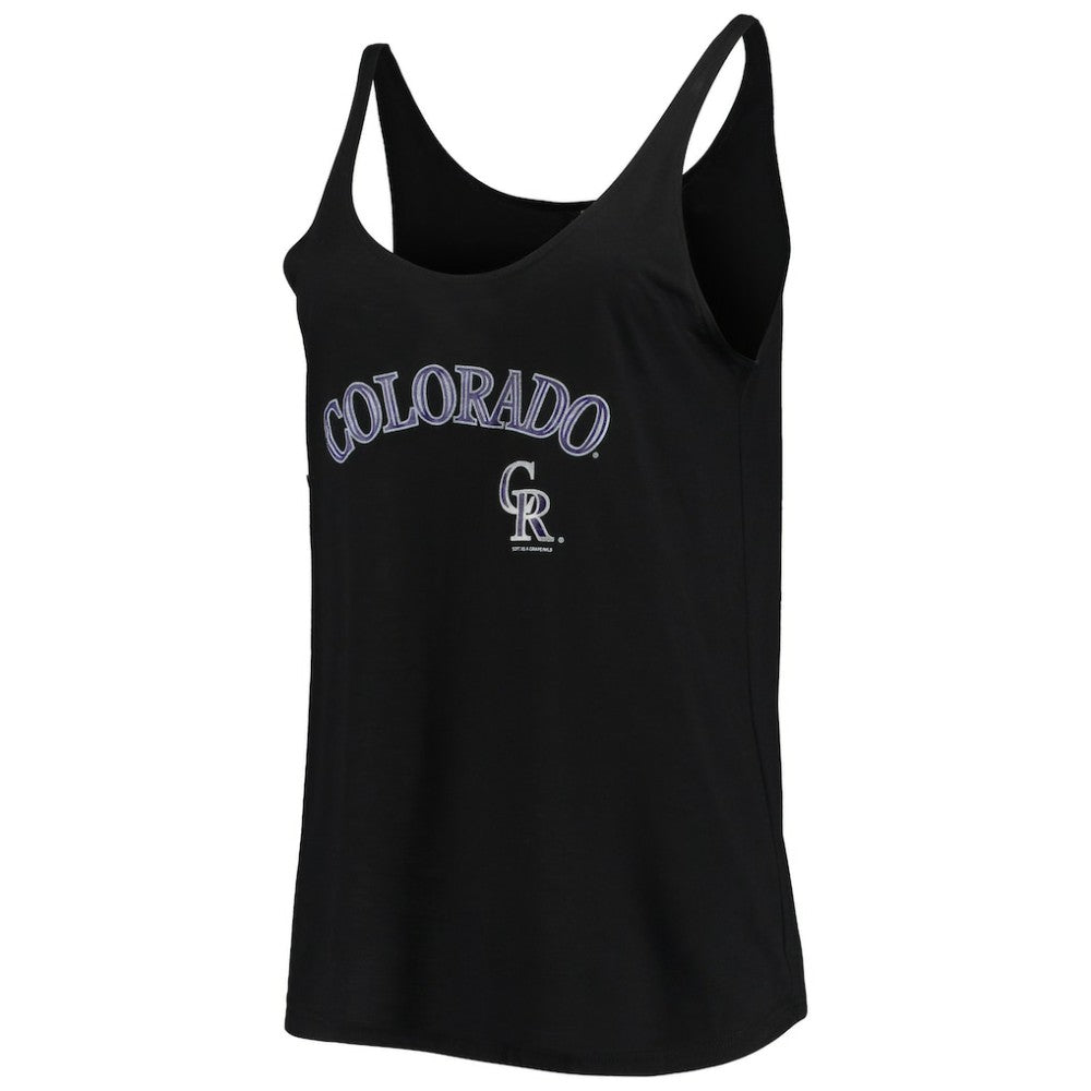 Colorado Rockies Soft as a Grape Women's Slouchy Tank Top - Black