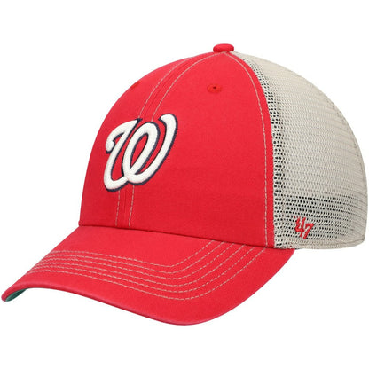Washington Nationals Trawler Clean Up Trucker Snapback Hat - Red | 47 brand
