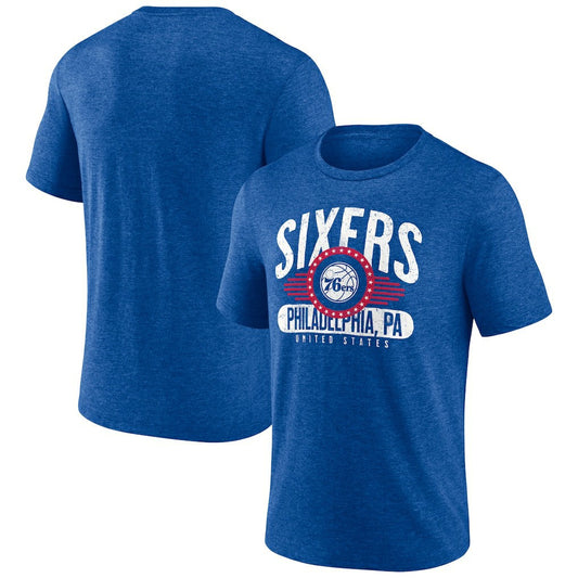 Philadelphia 76ers Badge of Honor Tri-Blend T-Shirt - Royal discount