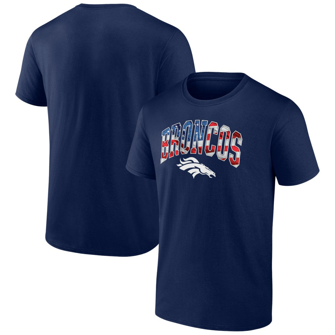 Denver Broncos Banner Wave Logo T-Shirt - Navy discount