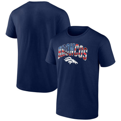 Denver Broncos Banner Wave Logo T-Shirt - Navy discount