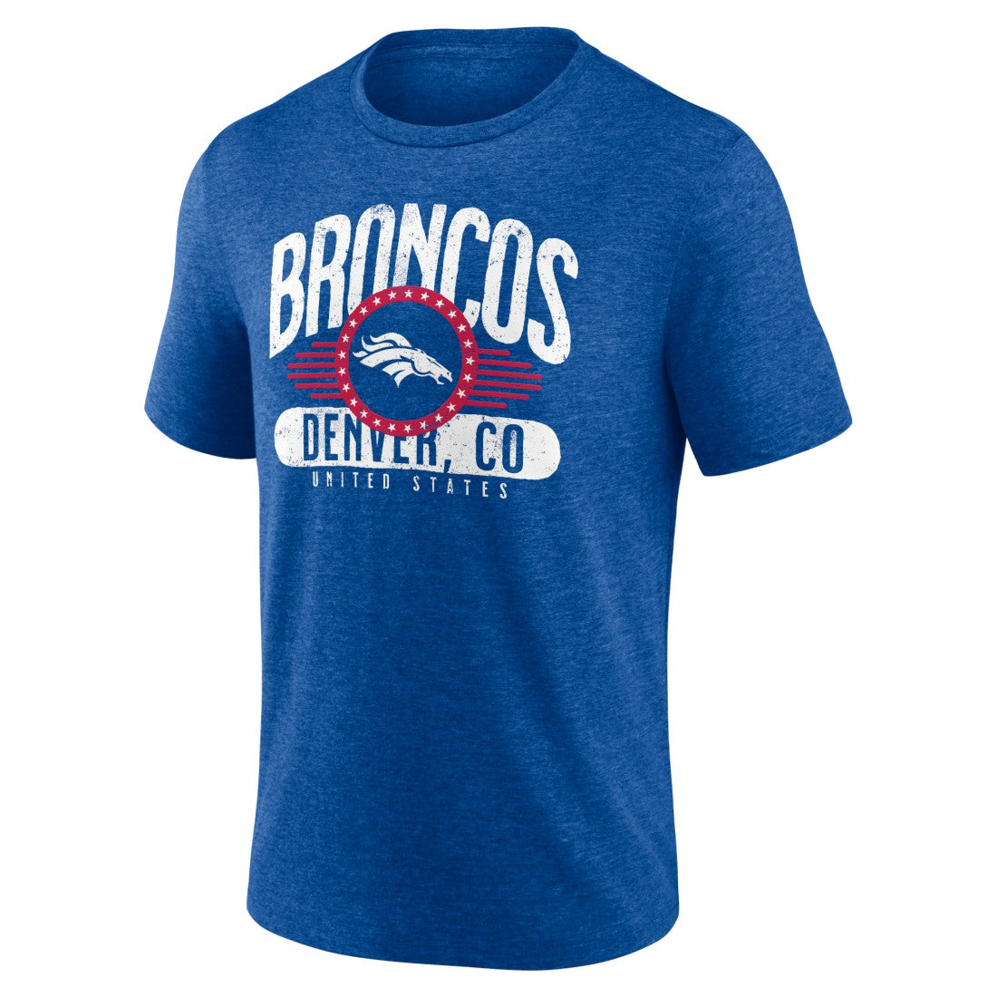 Denver Broncos Badge of Honor Tri-Blend T-Shirt - Royal on sale