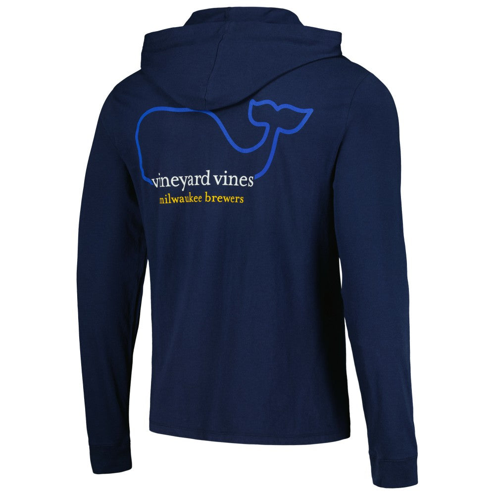 Milwaukee Brewers Vineyard Vines Long Sleeve Hoodie T-Shirt - Navy