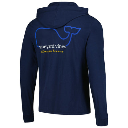 Milwaukee Brewers Vineyard Vines Long Sleeve Hoodie T-Shirt - Navy