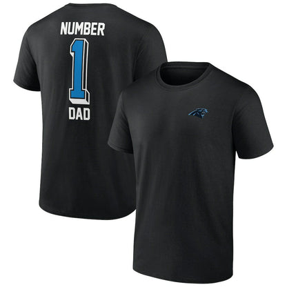 Carolina Panthers Number One Dad T-Shirt - Black on sale