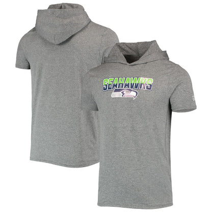 Seattle Seahawks New Era Team Brushed Hoodie T-Shirt - Heathered Gray sale