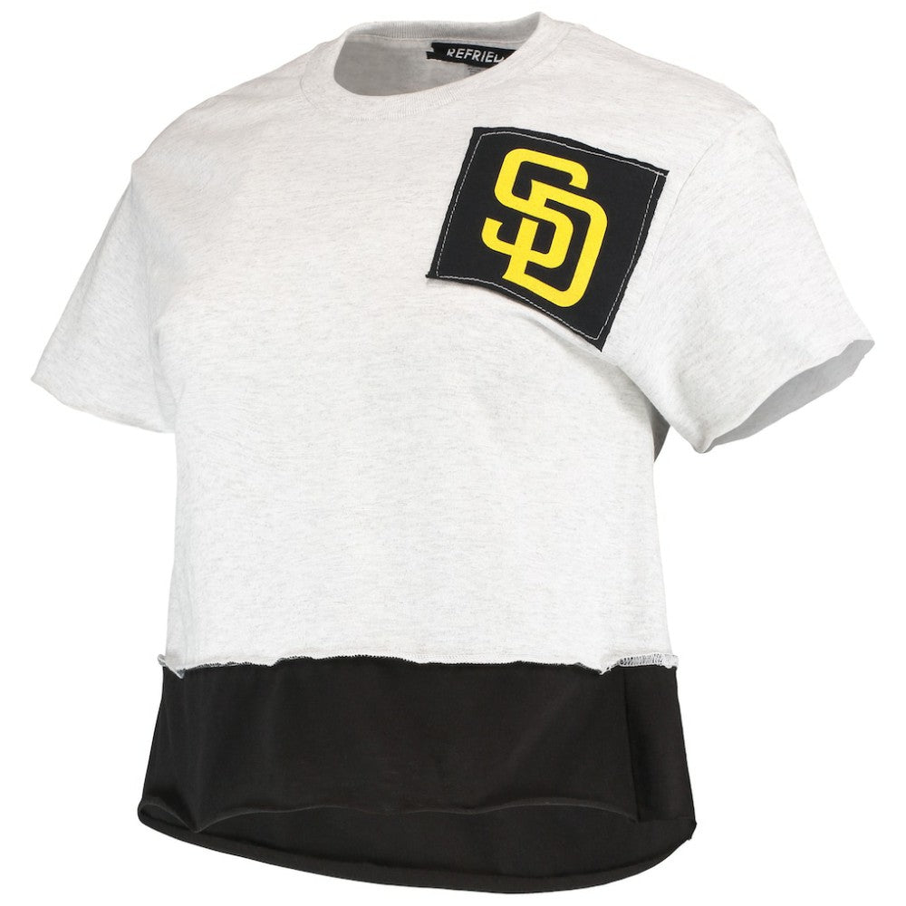 San Diego Padres Refried Apparel Women's Cropped T-Shirt - Gray