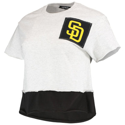 San Diego Padres Refried Apparel Women's Cropped T-Shirt - Gray