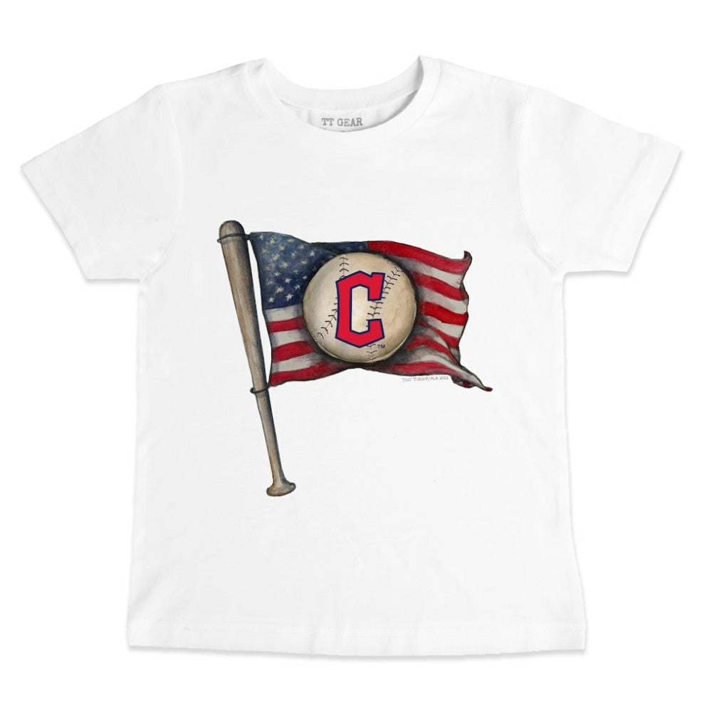 Cleveland Guardians Tiny Turnip Youth Baseball Flag T-Shirt - White