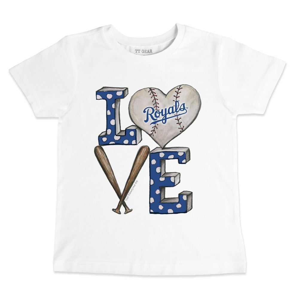 Kansas City Royals Tiny Turnip Youth Baseball Love T-Shirt - White