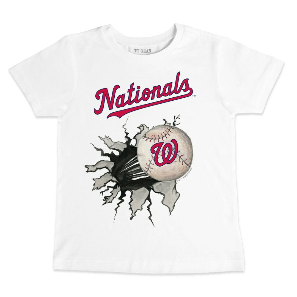 Washington Nationals Tiny Turnip Youth Baseball Tear T-Shirt - White