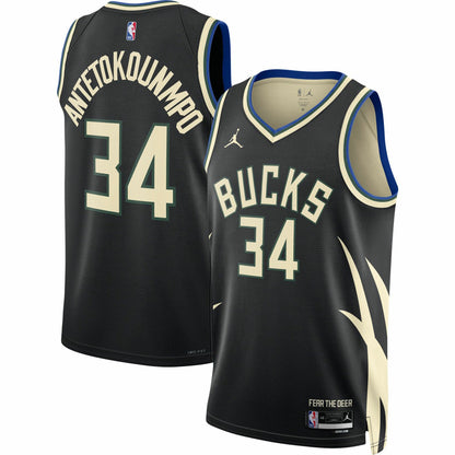 Giannis Antetokounmpo Milwaukee Bucks Jordan Brand Unisex Swingman Jersey - Statement Edition - Black outlet