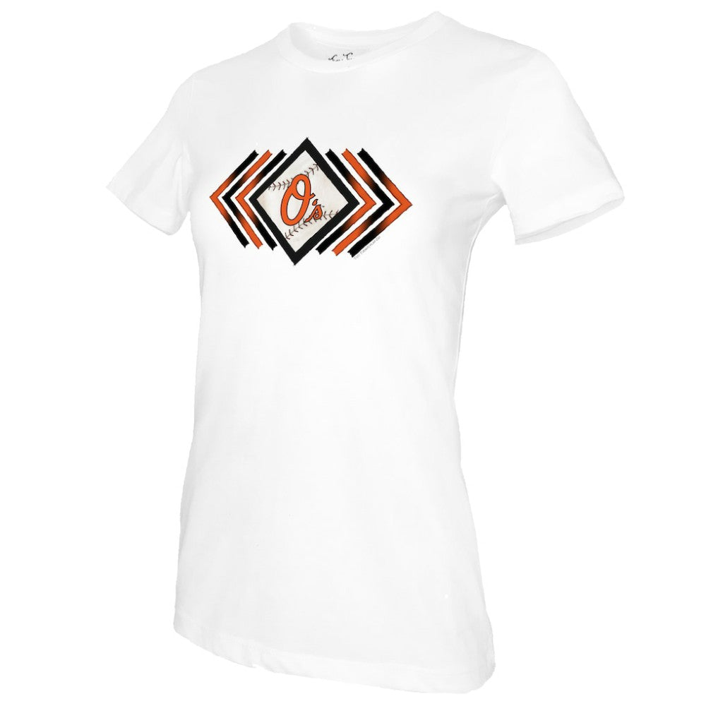 Baltimore Orioles Tiny Turnip Women's Prism Arrows T-Shirt - White