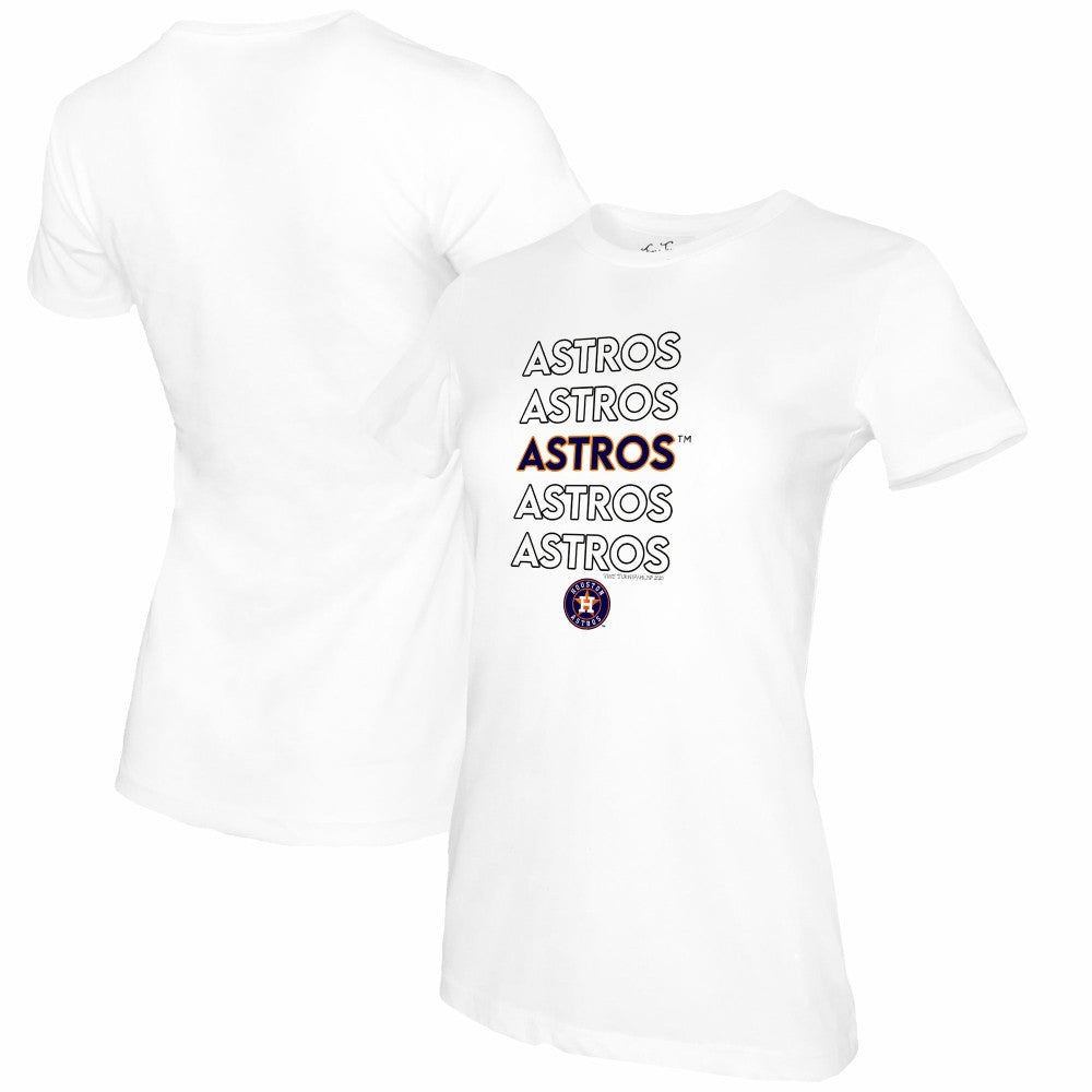 Houston Astros Tiny Turnip Women's Stacked T-Shirt - White