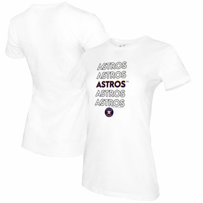 Houston Astros Tiny Turnip Women's Stacked T-Shirt - White