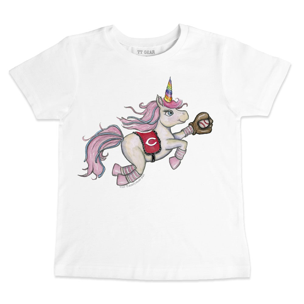 Cincinnati Reds Tiny Turnip Youth Unicorn T-Shirt - White